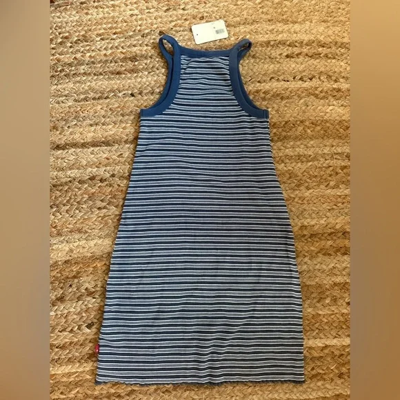 NEW Levi’s XS Blue & White Striped Sleeveless Racerback Dress 90s - Picture 5 of 7